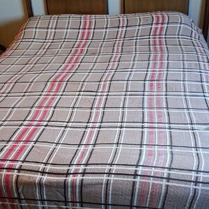 Plaid Western style Blanket/ Throw - XL twin or full size, or Sofa throw.